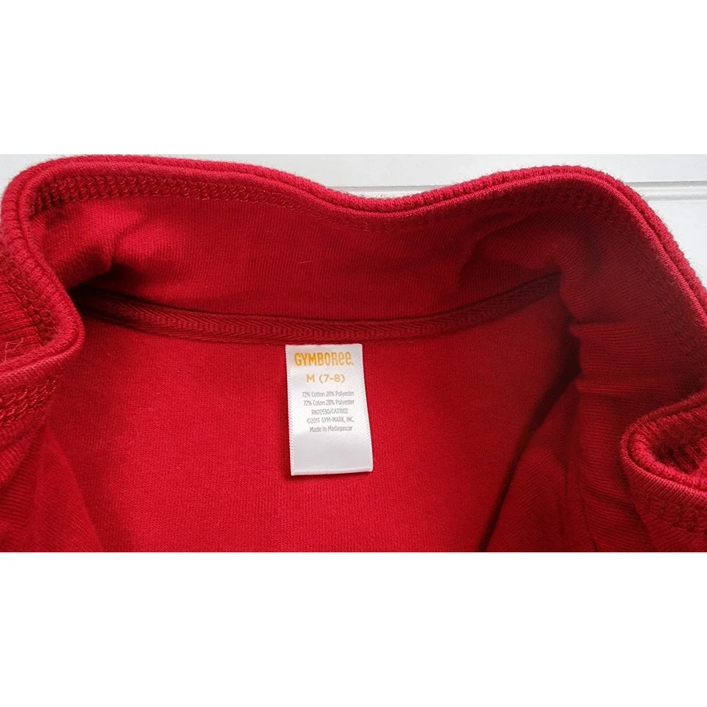 Gymboree Kids Boys Red Zip‎ Up Jacket Track Top Size Medium  7/8 Striped